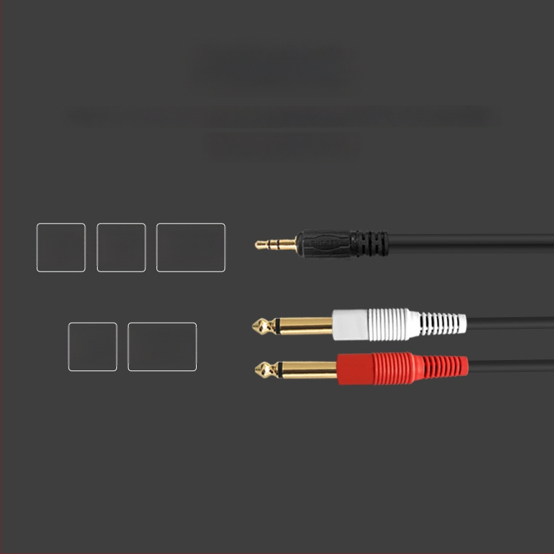 Akihabara audio kabel 3,5 mm na dva 6,35 mm priključka za mikser, PVC omotač