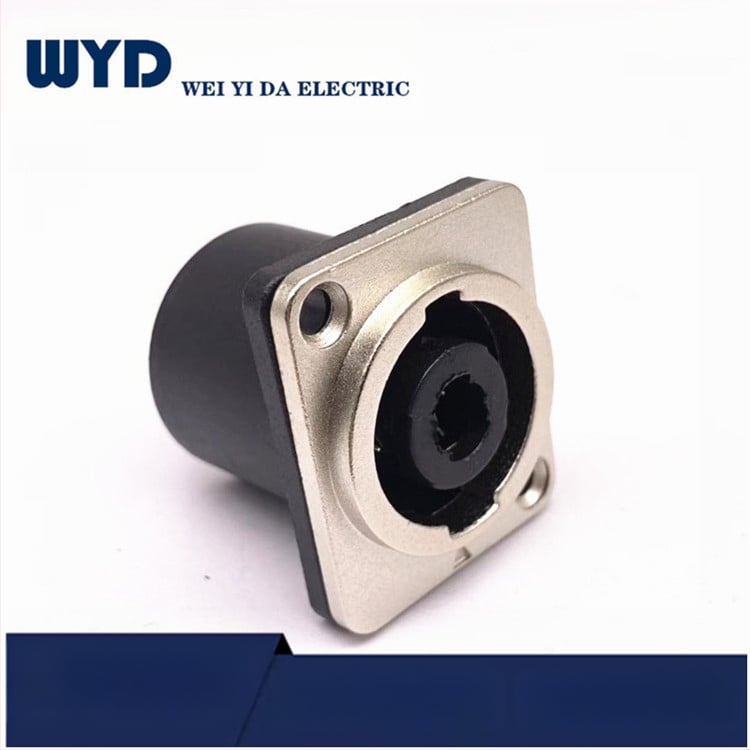 Conector audio profesional din metal cu 4 pini, carcasă pătrată, pentru sonorizare de scenă și mixer