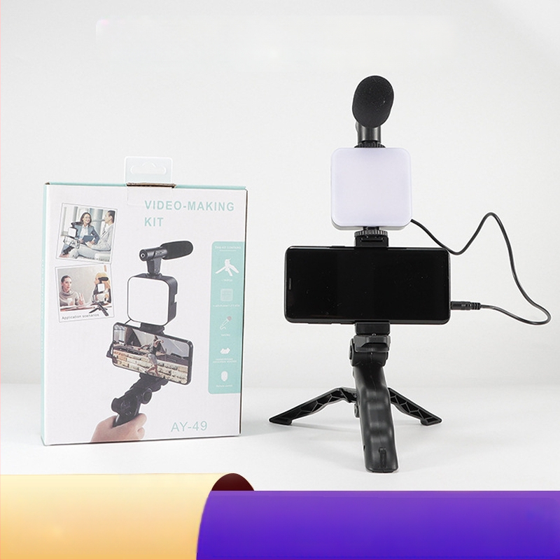 Betty Ay-49 Mini set rasvjete za Live streaming i fotografiju, stolno bežično ambijentalno svjetlo s neprekidnim podešavanjem boje 2500K–9900K, ugrađena baterija