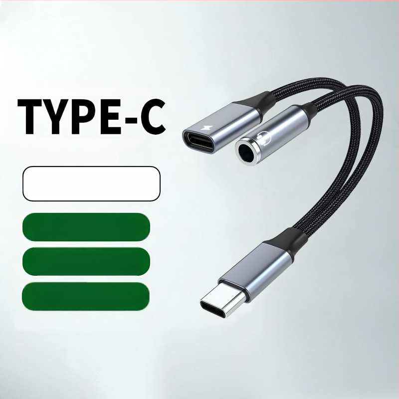 Ακουστικός αντάπτορας 3,5 mm προς Type-C με φόρτιση, μετατροπέας ακουστικών 2-σε-1, συμβατός με Apple, Huawei, Xiaomi, Samsung, Oppo και Vivo