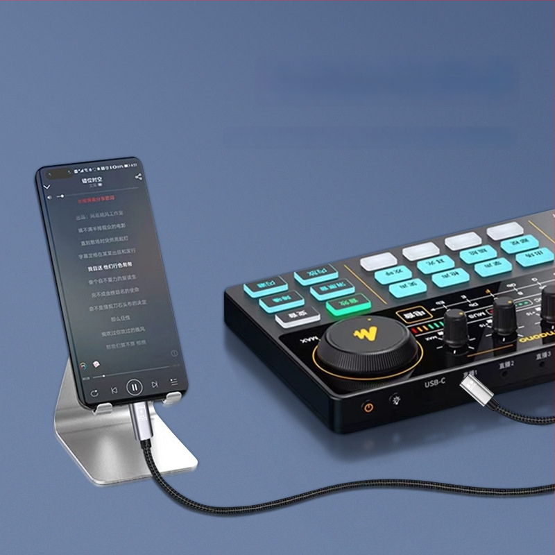 OTG USB-C na USB-C audio kabel za Live prijenos zvučne kartice, kompatibilno s Huawei/Honor pametnim telefonima