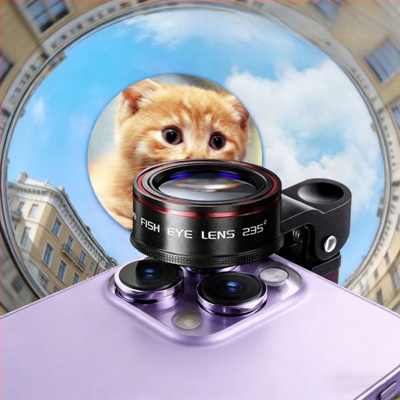 Vanjski objektiv za mobitel: 0.62x široki kut, 235° fisheye, 25x makro, 3-u-1