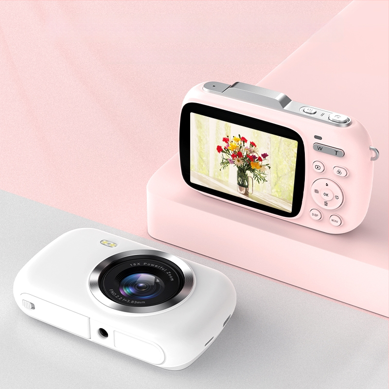 Komery digitalna kamera za početnice djevojčice, Vlog i putni fotoaparat u kutiji za poklon, 2,8-inčni LCD zaslon, CMOS senzor
