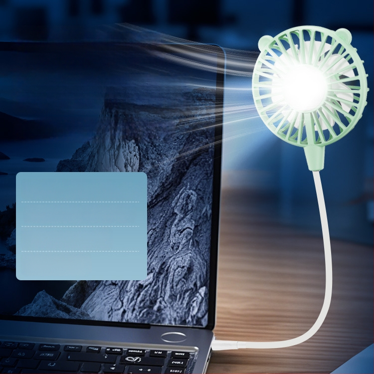 USB stolni ventilator s motorom bez četkica, 6 lopatica, 3 brzine, noćno svjetlo