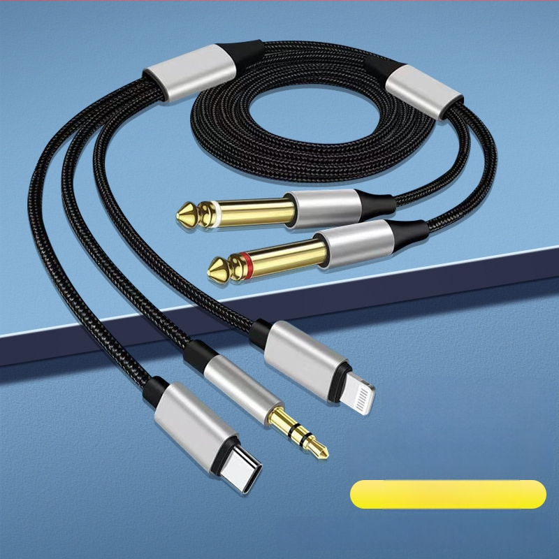 3,5 mm na dualni 6,5 mm, 3-u-1 audio kabel za mikser, zvučnike, pojačalo i električnu klaviaturu