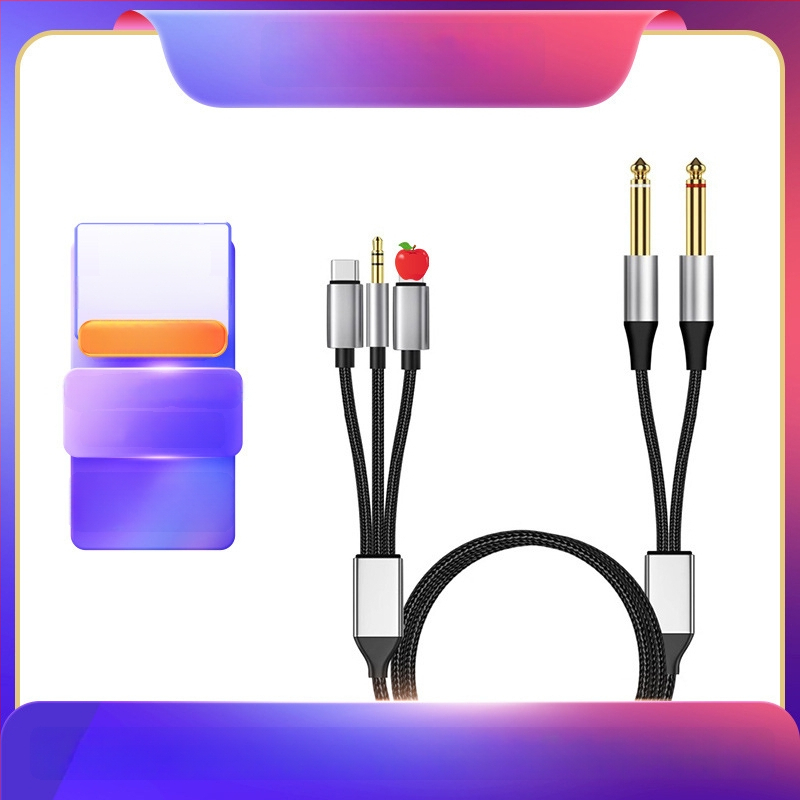 3,5 mm na dualni 6,5 mm, 3-u-1 audio kabel za mikser, zvučnike, pojačalo i električnu klaviaturu