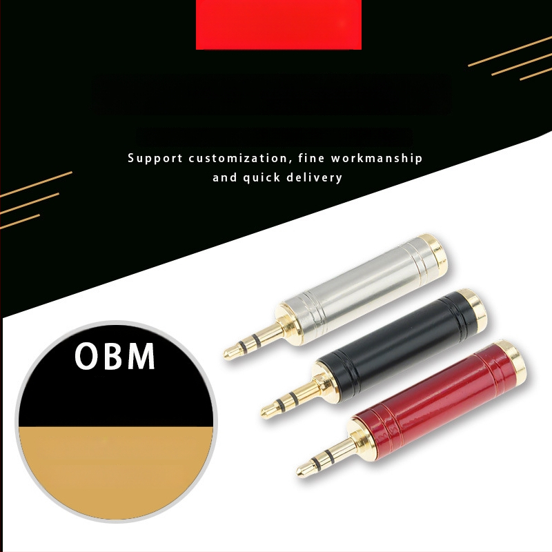 3,5 mm na 6,5 mm adapter s bakrenim vodovima za audio, mikrofone, slušalice i zvučnike