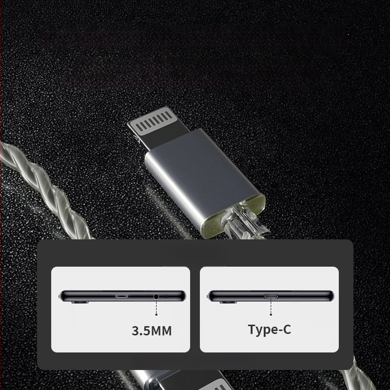 ND D5 bezoksidni bakar s srebrnim jezgrom, MFi potvrđeni Lightning audio kabel za slušalice s dvopinskim konektorom