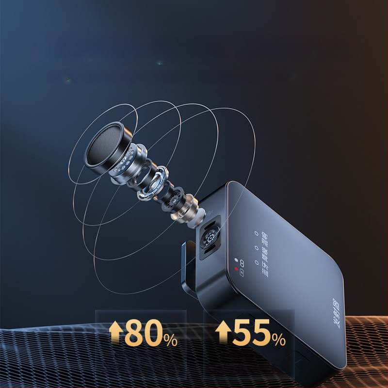 Microfon lavalier wireless cu cartelă audio încorporată pentru streaming pe telefon, Bluetooth 5.3