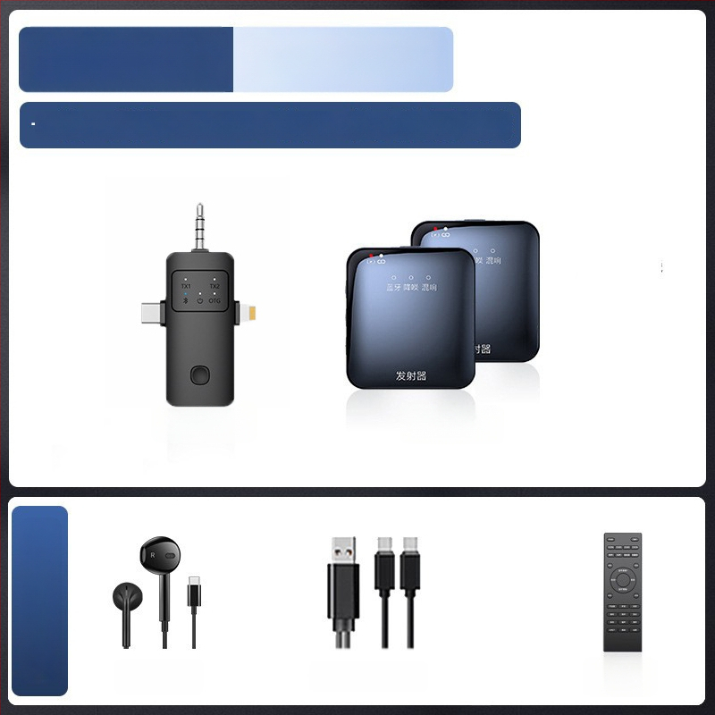 Microfon lavalier wireless cu cartelă audio încorporată pentru streaming pe telefon, Bluetooth 5.3
