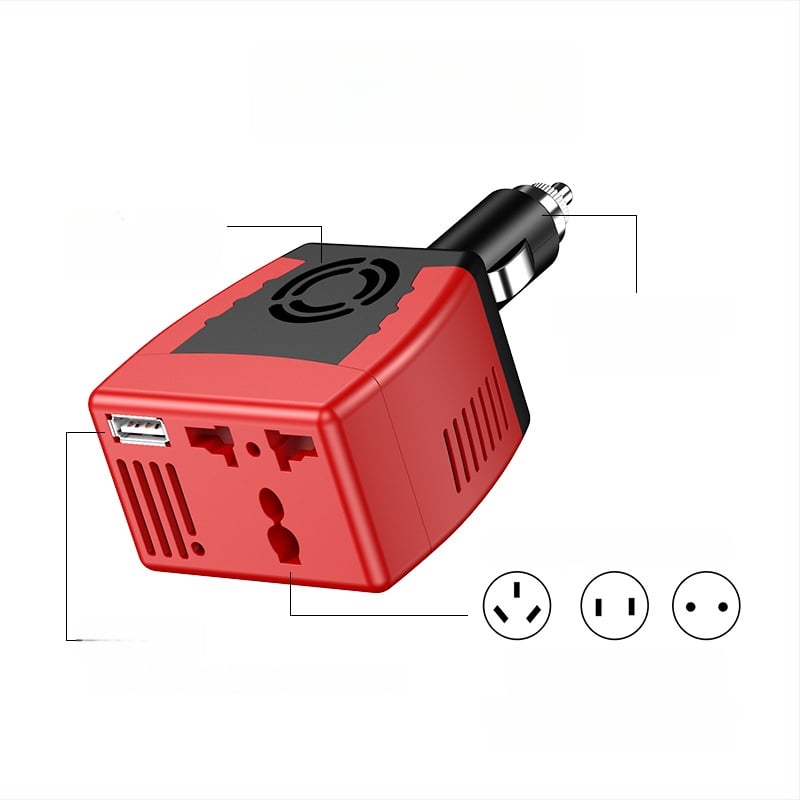 YCYD invertor auto 150W, 12V la 220V, sursă de alimentare pentru laptop cu port USB