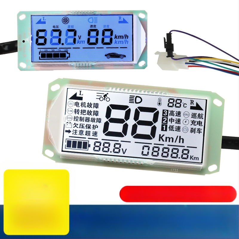 LCD zaslon instrument ploče za električno vozilo, zaslon snage, univerzalni LCD zaslon 48V–72V