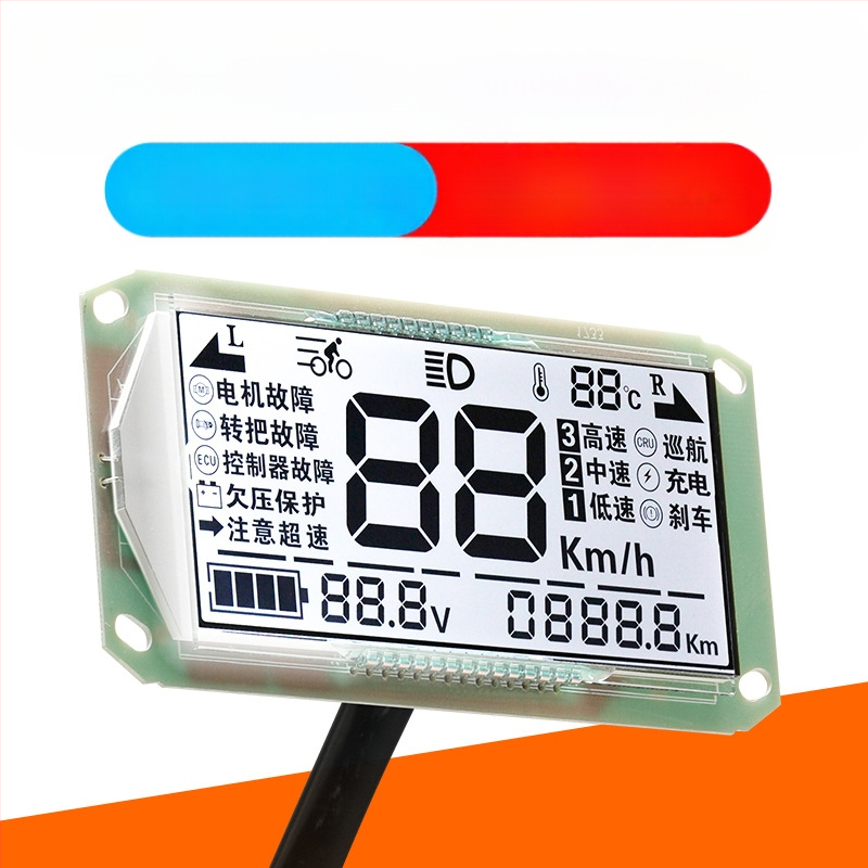 LCD zaslon instrument ploče za električno vozilo, zaslon snage, univerzalni LCD zaslon 48V–72V