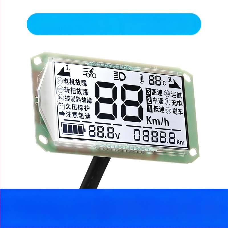 LCD zaslon instrument ploče za električno vozilo, zaslon snage, univerzalni LCD zaslon 48V–72V