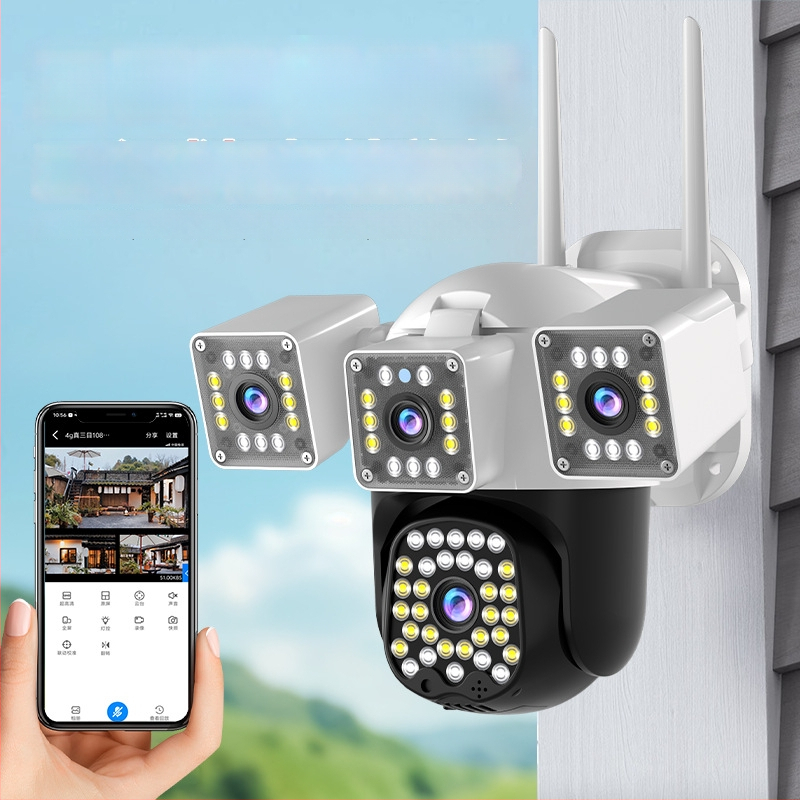 Cameră IP wireless pentru exterior, monitorizare de la distanță prin telefon, alimentată de la rețea, rezistentă la intemperii, 1080p vedere de noapte