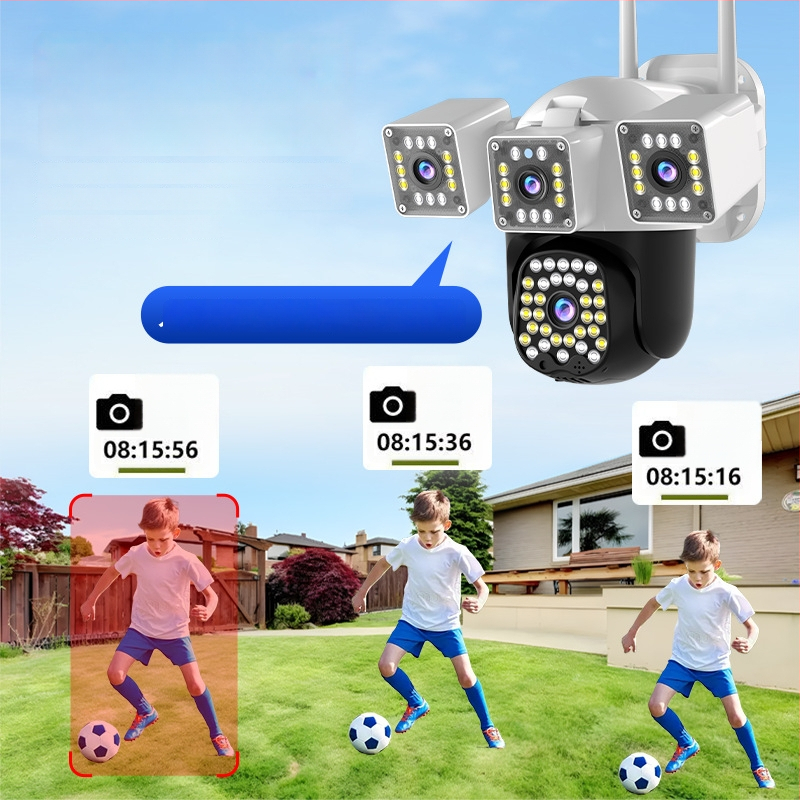 Cameră IP wireless pentru exterior, monitorizare de la distanță prin telefon, alimentată de la rețea, rezistentă la intemperii, 1080p vedere de noapte
