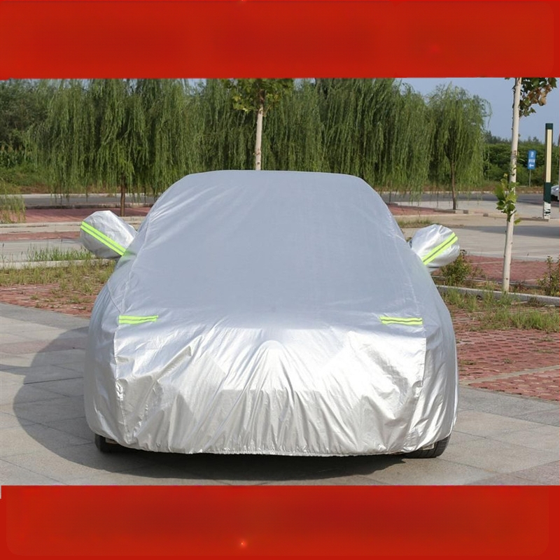 Pokrov za automobil s UV zaštitom, 190T, jednostruki, srebrno premazana poliester-tafta, prašinu štiti, kiša otporan za cijeli automobil