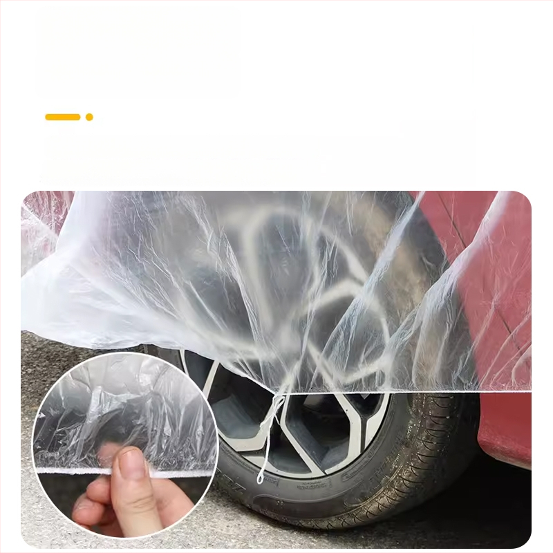 Jednokratno prozirno auto pokrov od PE-a, zaštita od sunca, kiše i prašine, univerzalno, pogodno za sprej-bojenje.