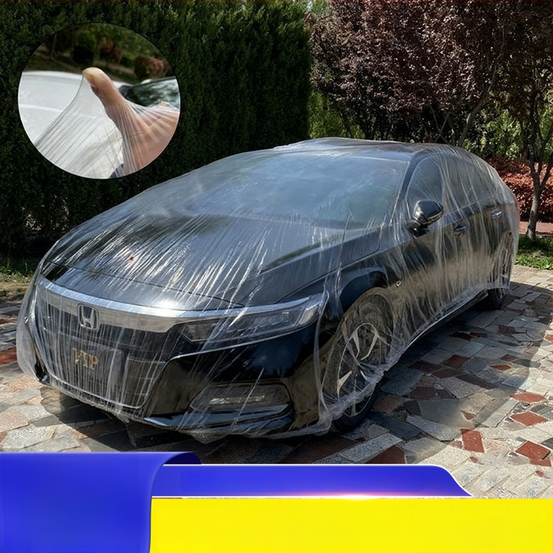 Jednokratni auto pokrov s UV zaštitom od sunca, kiše i prašine, prozirno potpuno pokrivanje za sve sezone, ultradebel zaštitnik od prašine