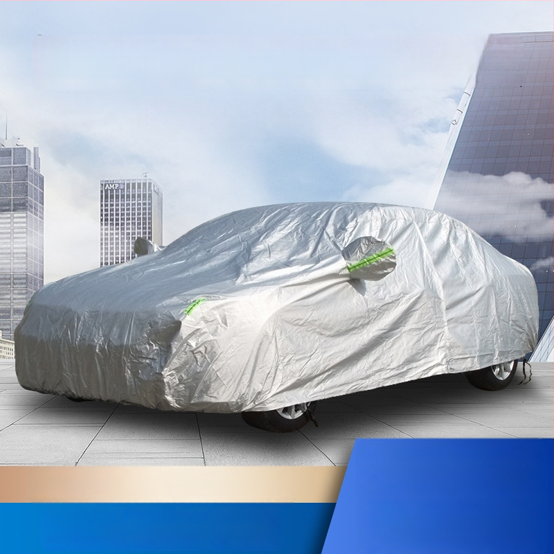 Navlaka za automobil s aluminijskom folijom, za sve sezone, vanjska zaštita od prašine i sunca, tkanina od pamuka prešivana iglama