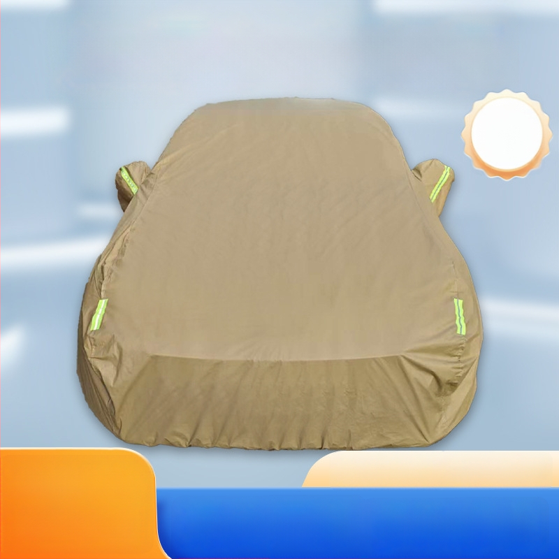Khaki debeli pokrivač za auto, zaštita od snijega, kiše i sunca, toplinska izolacija, s otiskom logotipa