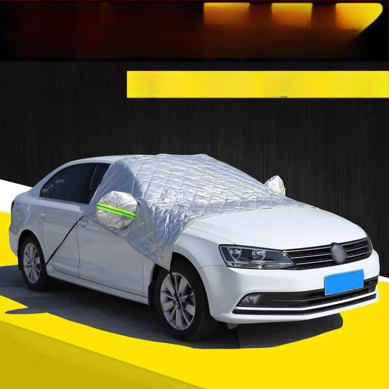 Pet slojni debeli pokrov za snijeg za automobil od Oxford tkanine, polukryt i pokrov za prednje staklo
