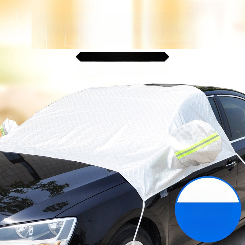 Univerzalno auto pokrivalo od aluminijskog filma, polupokrivanje za snijeg i zaštitu vjetrobranskog stakla, suncobran, zaštita od prašine, toplinska izolacija, podstavljeno fleesom