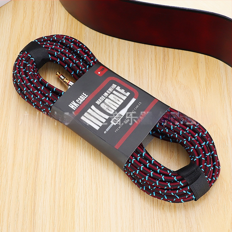 Pleteni gitarni audio kabel, 3 m, kabel za smanjenje buke za električne gitare i bas gitaru