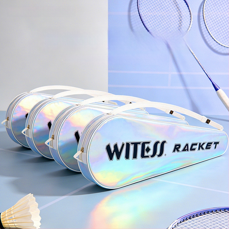 WITESS Torba za badminton reketa – šarena laserska grafika, preko ramena, platnena, vodootporna