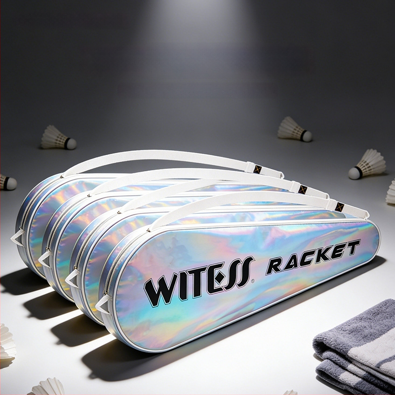 WITESS Torba za badminton reketa – šarena laserska grafika, preko ramena, platnena, vodootporna