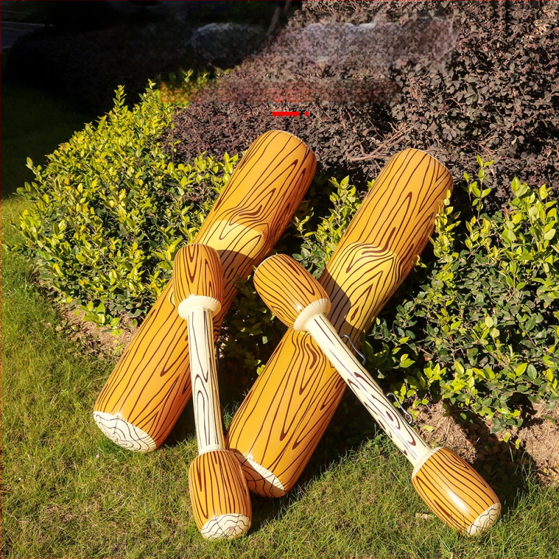 Nafukivani PVC ponton s drvenim uzorkom – set za vodene igre