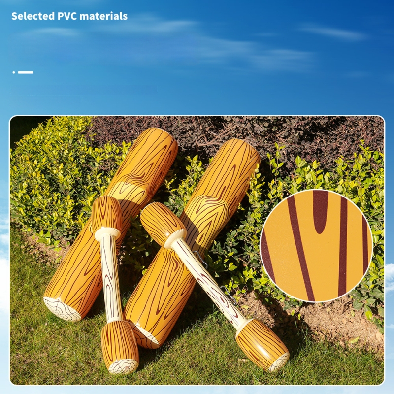 Nafukivani PVC ponton s drvenim uzorkom – set za vodene igre