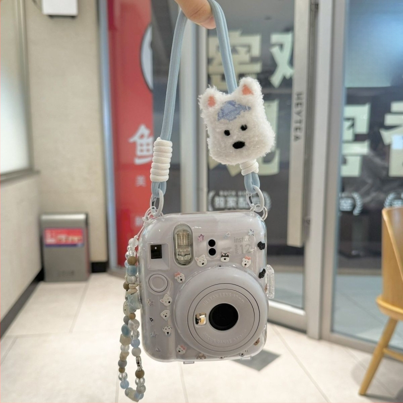 Mini12 prozirno kućište za Instax Crystal — tvrdi zaštitni kućište za kameru s lancem