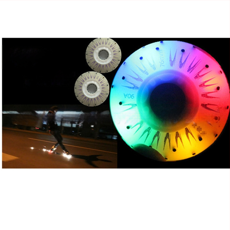 White Aurora višebojne LED rolke za rolanje s 52 Firestones