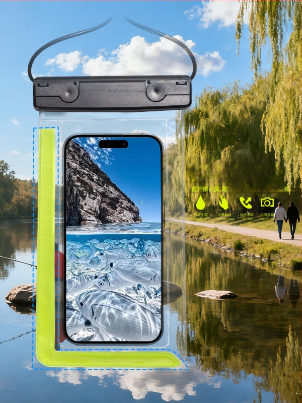 Reflektirajuća vodootporna torbica za telefon, prozirni PVC, osjetljiv dodir, mekani kaiš, kompatibilno s Apple i Huawei – za kupanje, plivanje i fotografiranje