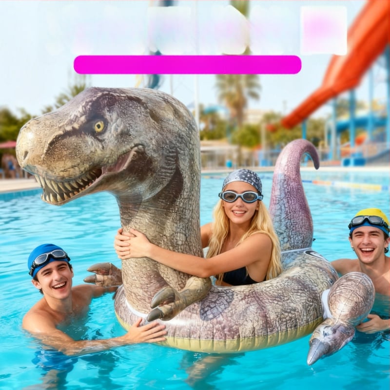 Naduvani plivački prsten s T-Rexom, velik realističan dizajn, za odrasle, za otvoreni bazen
