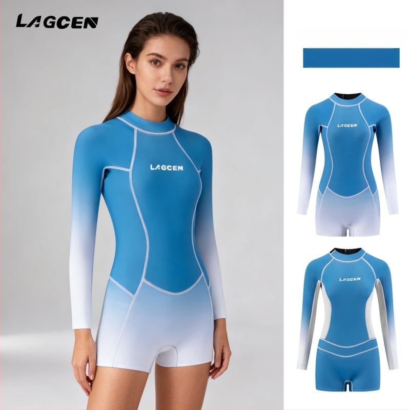 Lagcen ženski debeli kratki rukav wetsuit za surfanje, ronjenje i snorkeling
