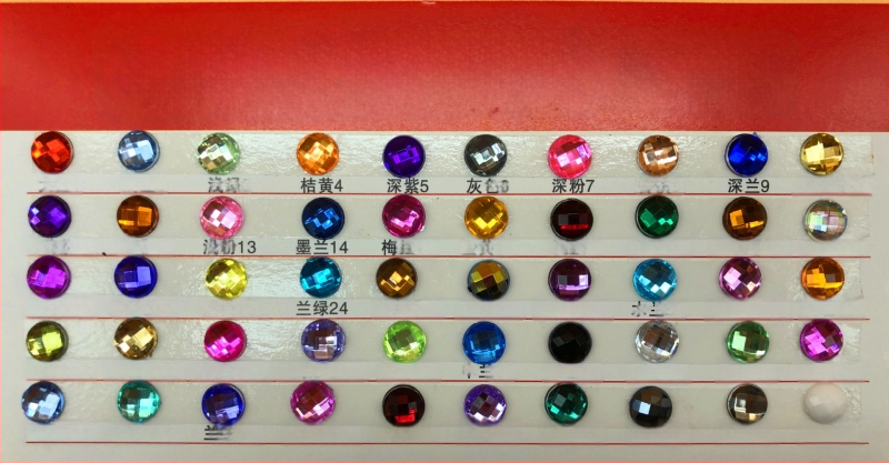 Akrilne rhinestones s plosnim dnom i kariranom površinom za DIY nakit