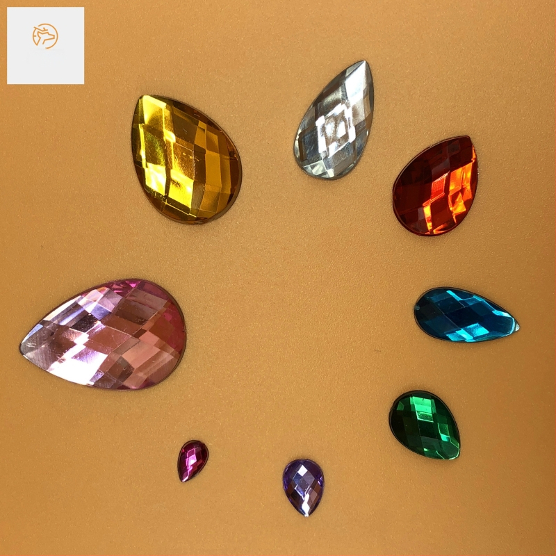 Akrilne rhinestones s plosnim dnom i kariranom površinom za DIY nakit
