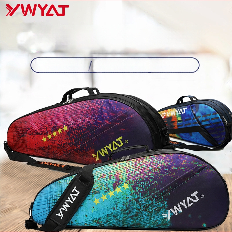 Torba za badminton i tenis, 3-djelni set, unisex ruksak s jednim ili dvostrukim ramenskim remenom, navlaka za reket, velika kapaciteta