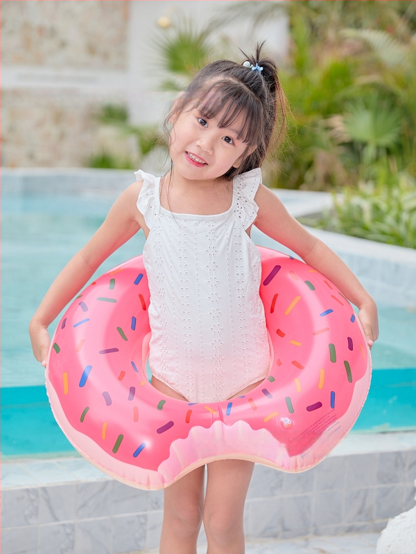Nafukiva donut plutač za bazen za odrasle, ružičasta i smeđa PVC