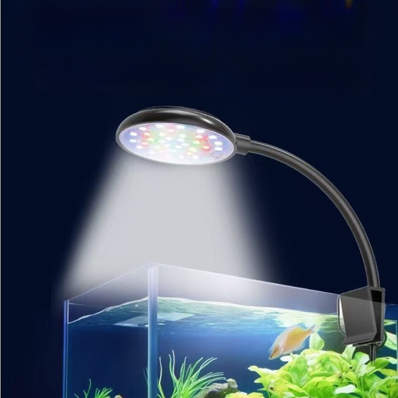 LED svjetlo za akvarij, kompaktna lampica s klipsom, vodootporna, štednja energije, za vodene biljke i dekoraciju, tri boje načina rada