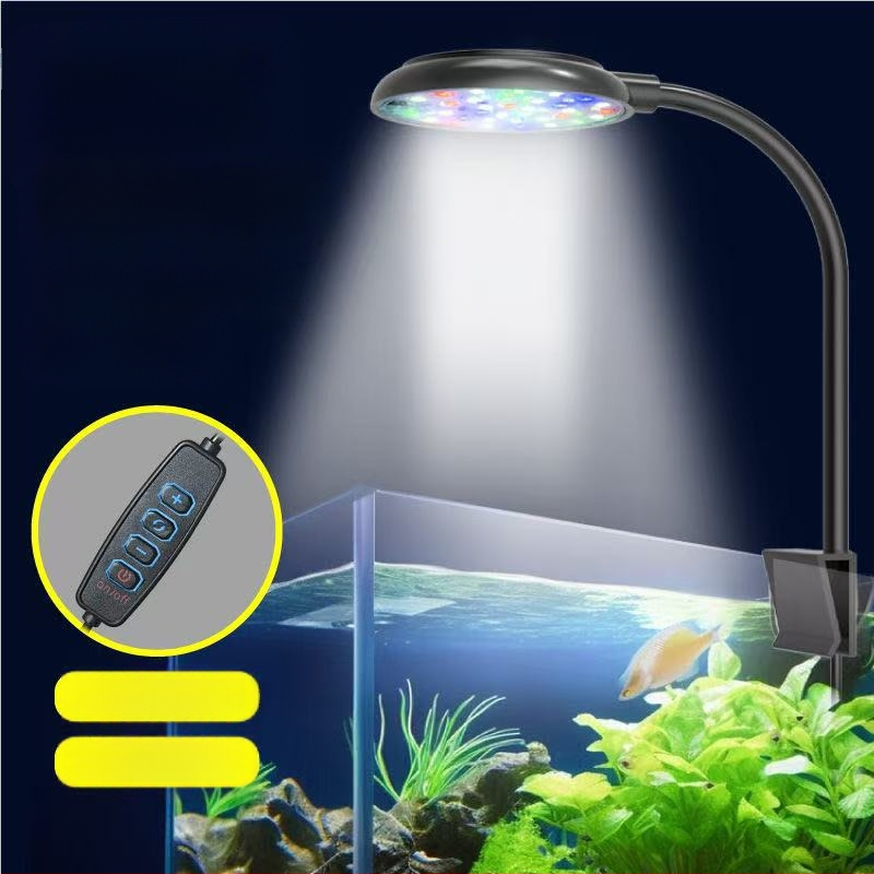 LED svjetlo za akvarij, kompaktna lampica s klipsom, vodootporna, štednja energije, za vodene biljke i dekoraciju, tri boje načina rada