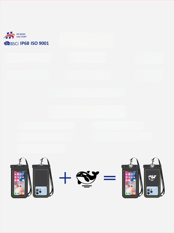 PVC vodootporna torbica za telefon – veliko izdanje, otisak logotipa, za ronjenje, rafting, plivanje i aktivnosti na otvorenom