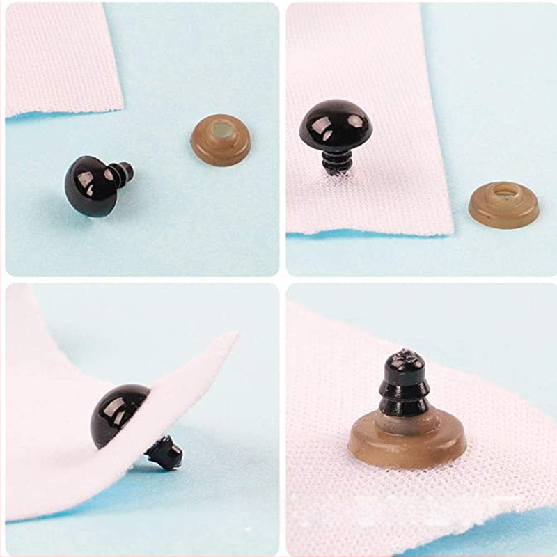 Crne oči za lutke s navojem, plastične oči s kopčom – DIY dodaci