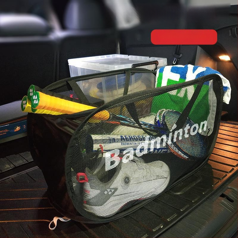 Torba za badminton s četiri odjeljka, sklopiva, lagana za nošenje, mrežasta, višefunkcionalna, crna