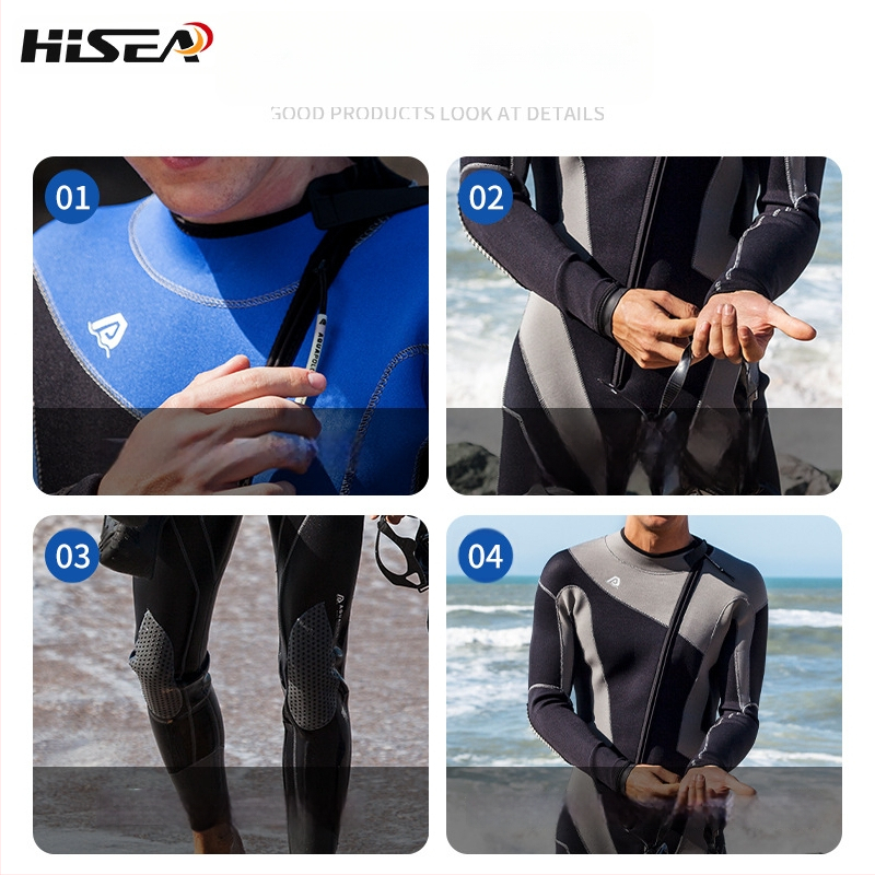 HISEA neoprenski kombinezon, unisex, dugi rukavi, jednodijelni, za ronjenje, snorkeling i surfanje, topao za sve sezone