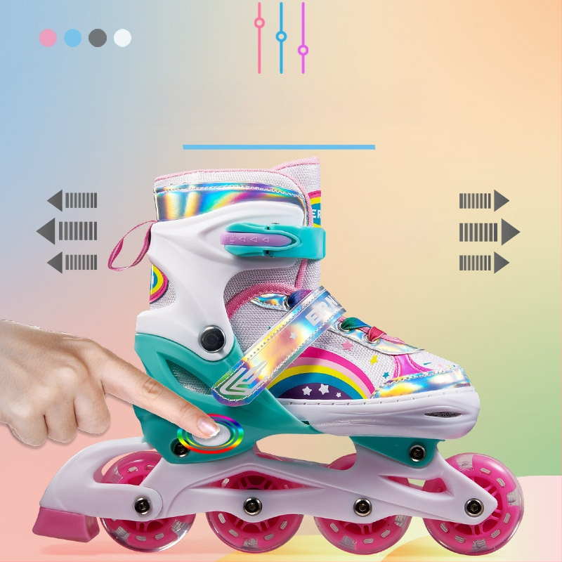 Dječje inline skates komplet, podesive, s treperavim svjetlima