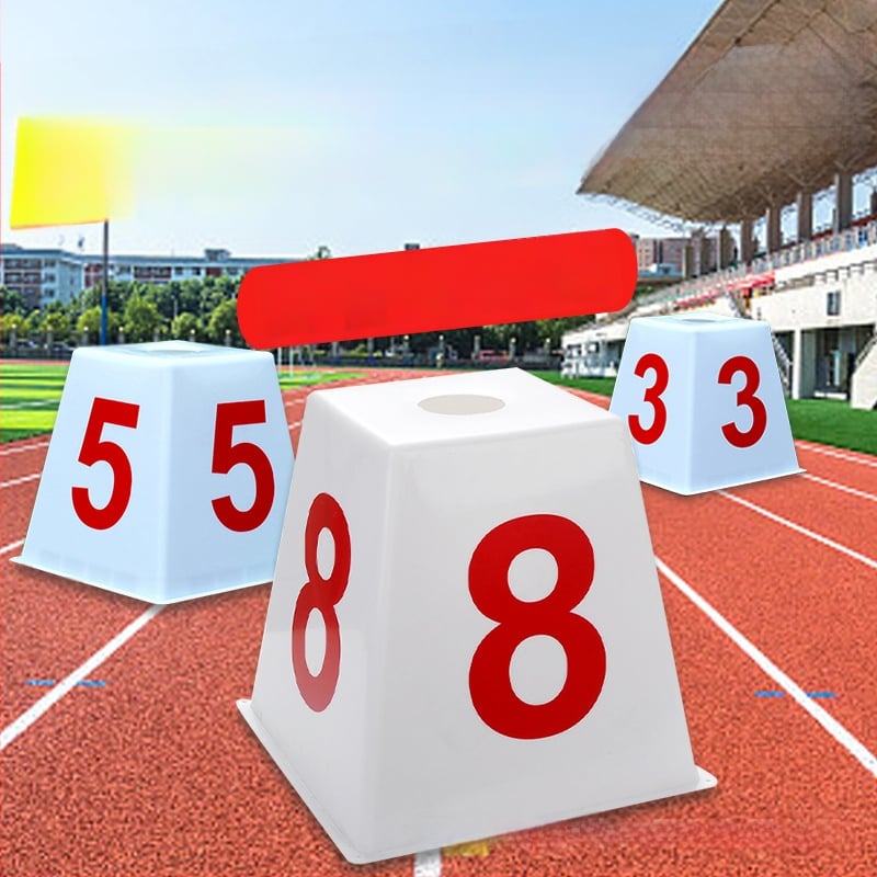 Kvadratni označivači staza za atletiku, brojevi 1–8