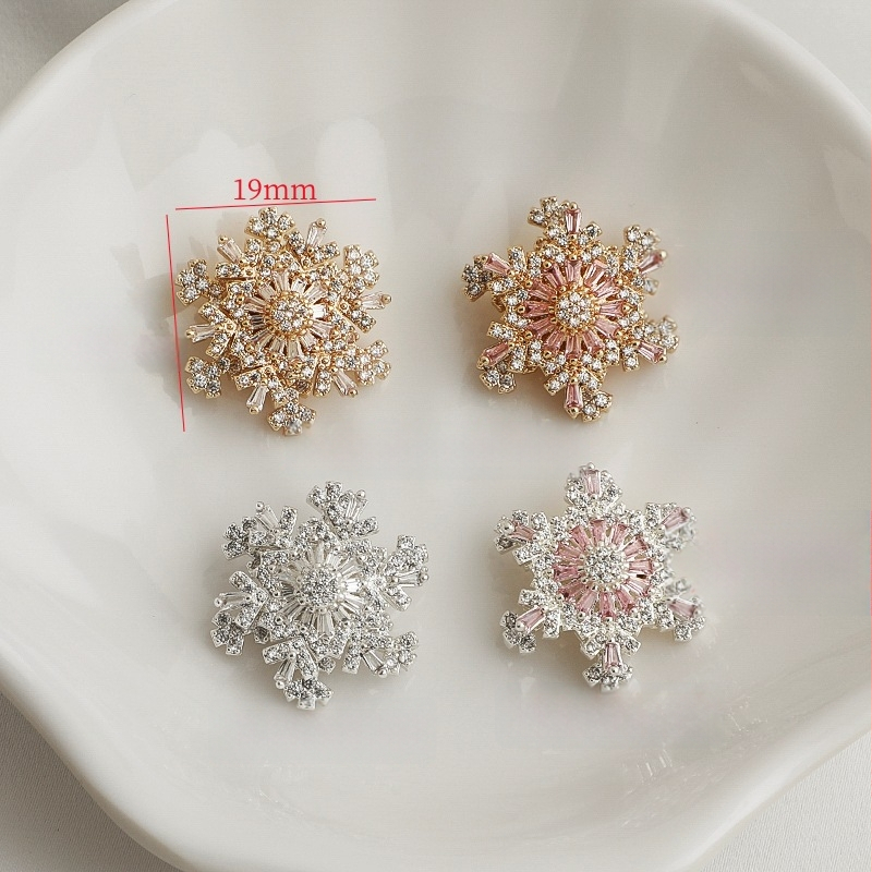 14K pozlata cirkon, rotirajuća pahulja snijega, perle za narukvicu i ogrlicu, materijali za DIY nakit